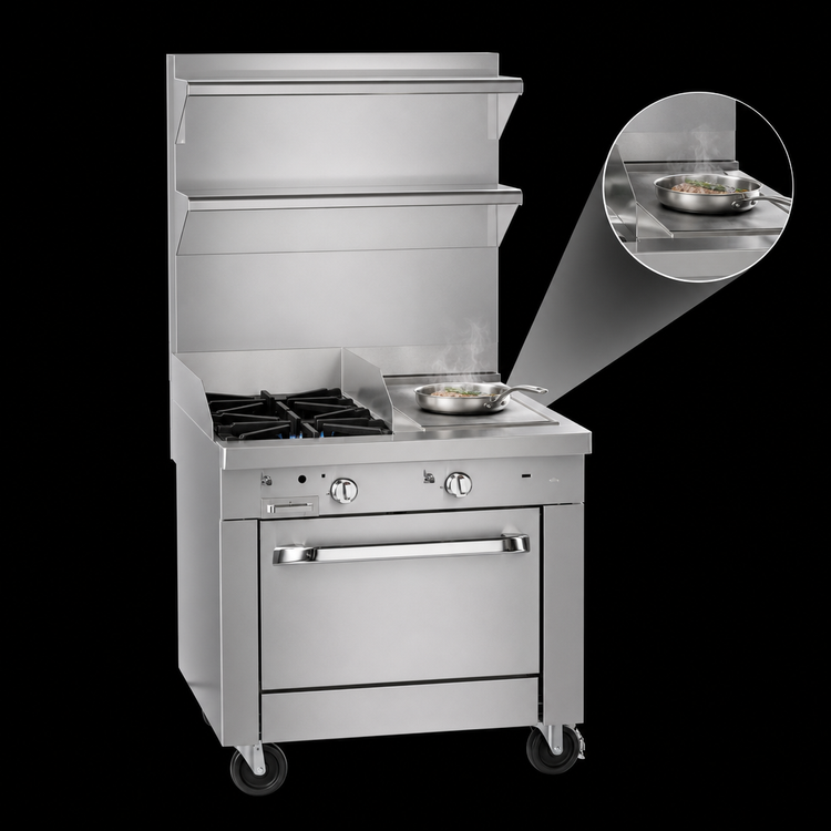 Product image #4 for Southbend Platinum 32-Inch Heavy Duty Gas Range with 2 Open Burners, 16-Inch Hot Top, and Standard Oven