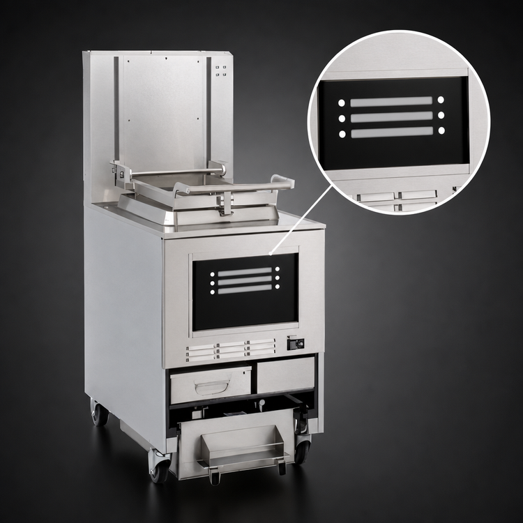 Product image #4 for Henny Penny Velocity Series Electric Open Fryer with Built-In Filtration, 75 lb. Oil Capacity, Floor Model
