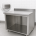 Thumbnail image #4 for Advance Tabco 144-Inch x 36-Inch Open Front Cabinet Base Work Table with 5-Inch Backsplash and 14-Gauge 304 Stainless Steel Top