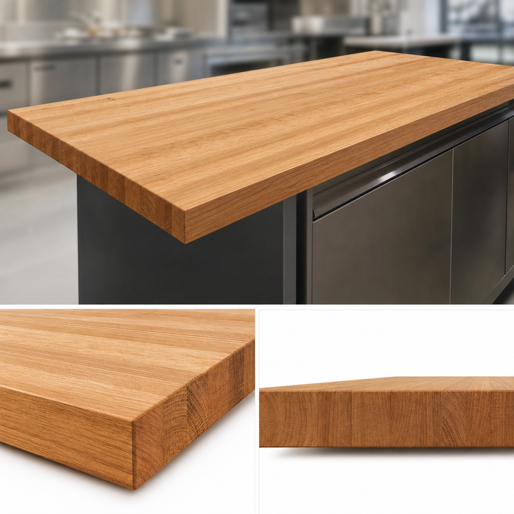 Product image #4 for Appalachian Red Oak Full-Length Edge Grain Island Countertop, 144 x 38 x 1-1/2 Inch, Penetrating Oil Finish