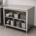 Thumbnail image #4 for Advance Tabco 108-Inch Open Front Cabinet Base Underbar Work Table with Mid-Shelf and 14 Gauge 304 Stainless Steel Top