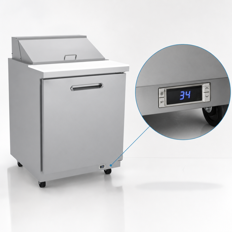 Product image #5 for Kelvinator Commercial One-Section Refrigerated Sandwich/Salad Prep Table, 27-7/8" W, Rear-Mounted Self-Contained Refrigeration