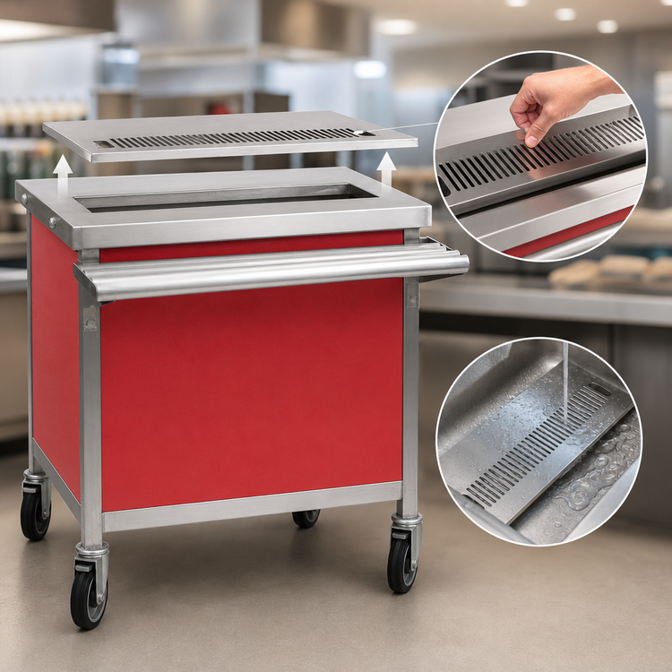 Product image #4 for Director's Choice Mobile Beverage Counter with Full-Length Drip Trough, 36 x 30 x 34 Inches