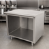 Thumbnail image #4 for Advance Tabco 84-Inch x 30-Inch Open Front Cabinet Base Work Table with 14 Gauge 304 Stainless Steel Top