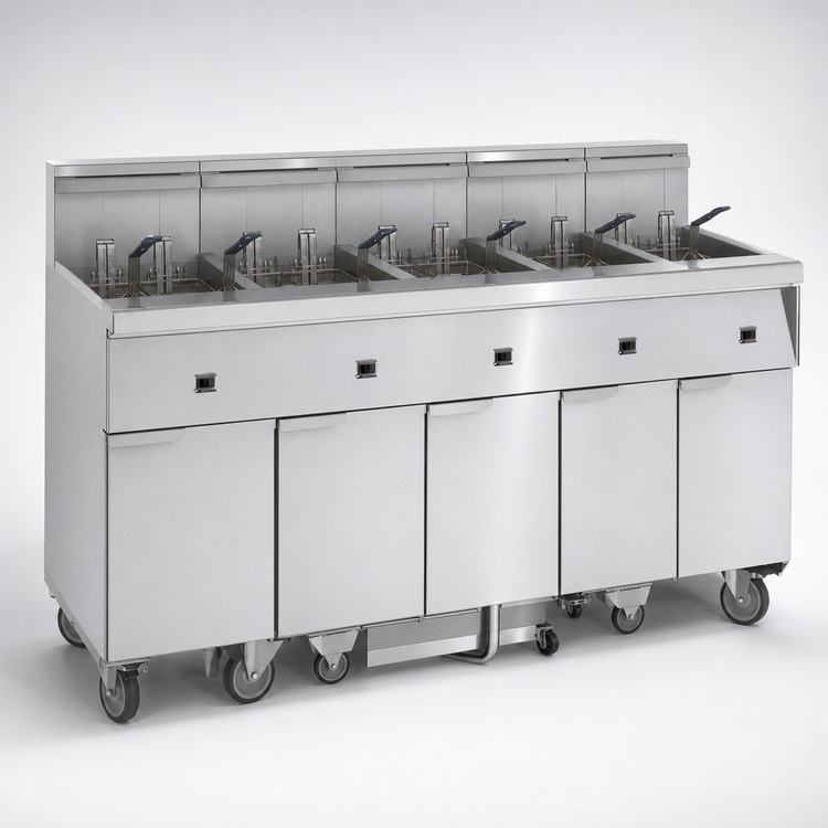 Product image #4 for Imperial Electric 5-Battery 75 lb. Floor Model Fryer with Built-In Space Saver Filter System