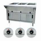 Thumbnail image #4 for Advance Tabco Triumph (Supreme) SW-3E-240-DR 47-1/8-Inch Electric Hot Food Table, 3 Sealed Wells, Enclosed Base, Cutting Board