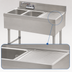 Thumbnail image #4 for Advance Tabco Underbar Basics 48-Inch 2-Compartment Stainless Steel Bar Sink with Right Drainboard and Deck Faucet