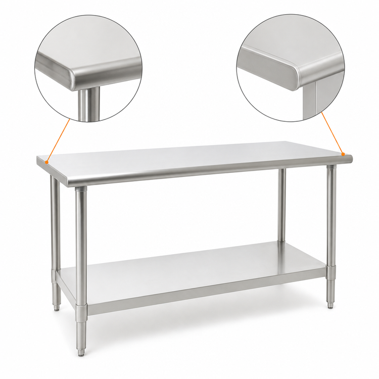 Product image #4 for Eagle Spec-Master 144-Inch W x 30-Inch D Stainless Steel Flat Top Work Table with Adjustable Undershelf
