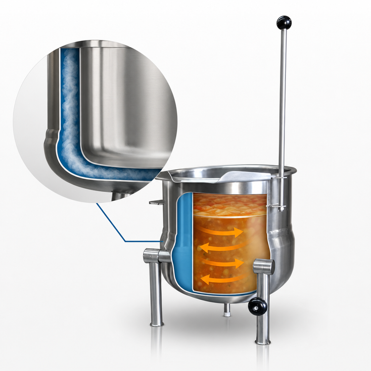 Product image #4 for Crown DC-12 12 Gallon Direct Steam Counter Tilting Kettle