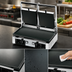 Thumbnail image #4 for Univex PPRESS2F Double Countertop Electric Flat Panini Press with Smooth Cast Iron Plates