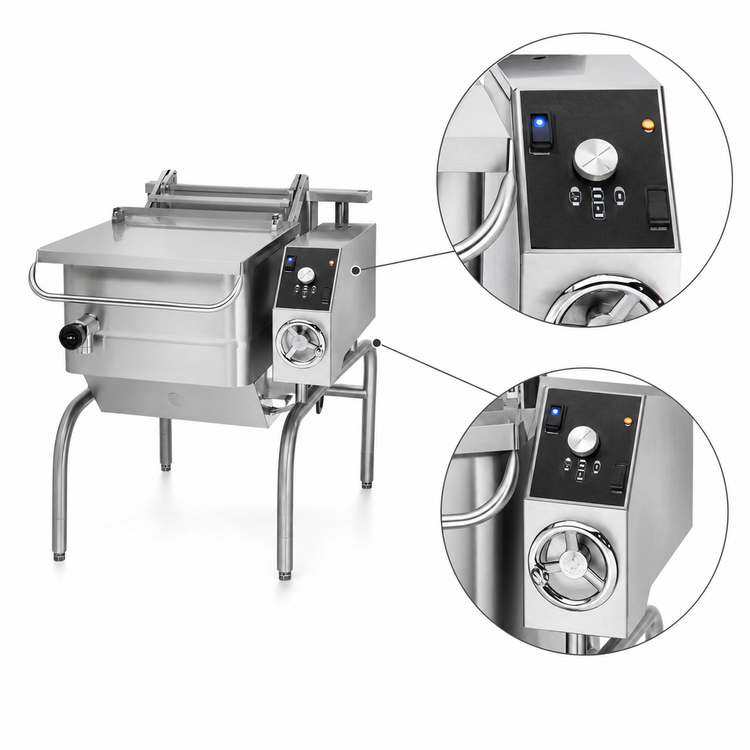 Product image #4 for Groen 15-Gallon Gas Manual Tilting Braising Pan with Classic Controls and Open Leg Base