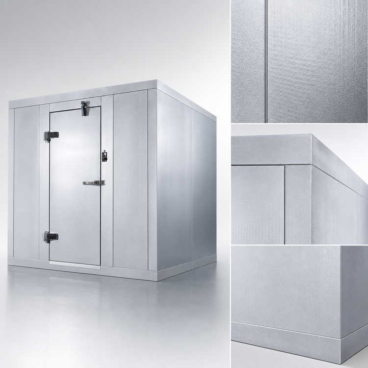 Product image #4 for AmeriKooler Indoor Quick Ship Floorless Walk-In Cooler with Remote R-448A Refrigeration, 6' x 8' x 7'-2"
