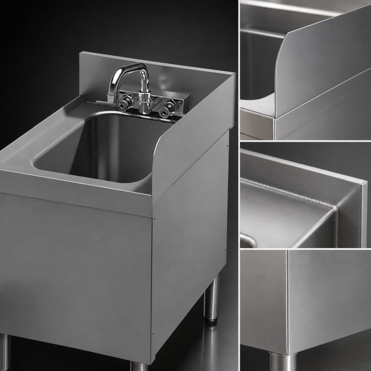 Product image #4 for Advance Tabco Prestige SU-25R Right Welded Side Splash for 25-Inch Bar Sink Units