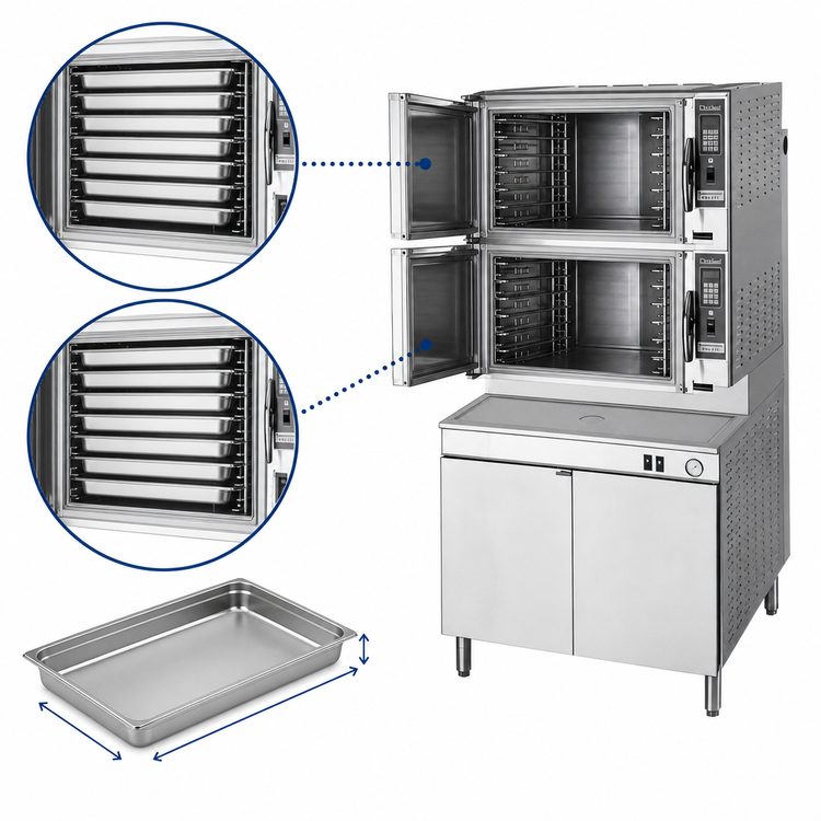 Product image #4 for Cleveland Range Classic ConvectionPro XVII Gas Commercial Steamer, 2-Compartment, 36-Inch Cabinet Base