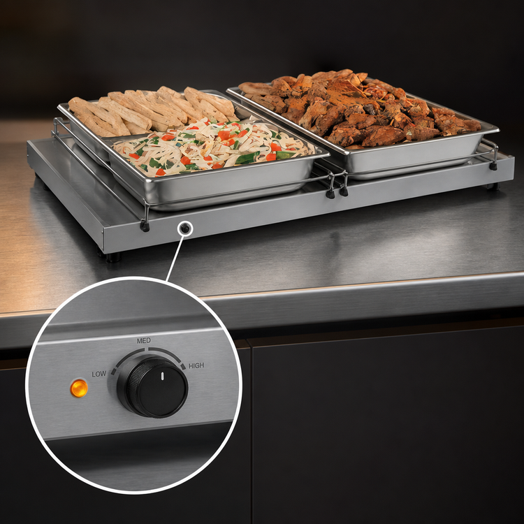 Product image #4 for Hatco Glo-Ray Freestanding Heated Shelf, 48 Inch Wide x 19.5 Inch Deep, Stainless Steel Top