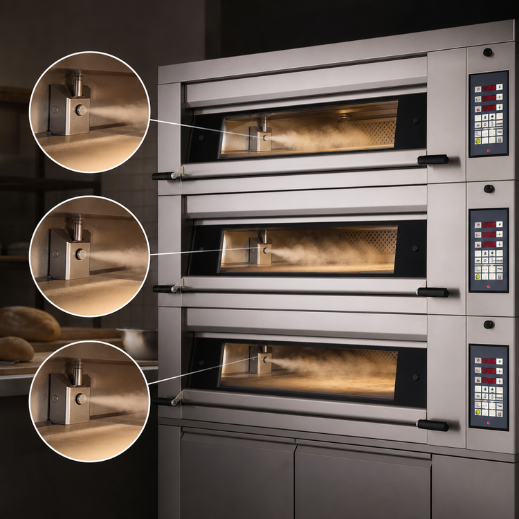 Product image #4 for Artisan Triple-Deck Electric Stone Hearth Deck Oven with Programmable Controls and Steam Injection