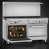 Thumbnail image #4 for Ultimate 60-Inch Gas Restaurant Range with 8 Open Burners, Convection Oven, and Cabinet Base