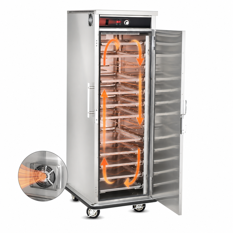 Product image #4 for FWE TST-19 Mobile Slim-Line Heated Holding Cabinet, 13 Tray Slide Pairs, Stainless Steel