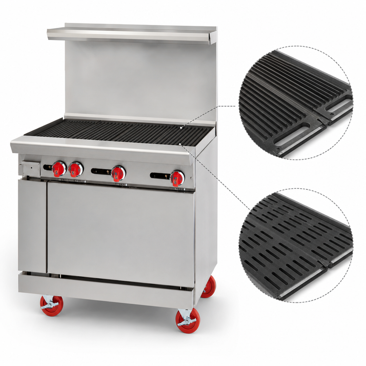 Product image #4 for American Range 36-Inch Gas Charbroiler Range with 26-1/2-Inch Convection Oven Base