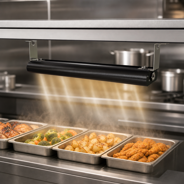 Product image #4 for Vollrath 36-Inch Low Profile Unlighted Heat Strip with Remote Toggle Switch, Black Powder Coat