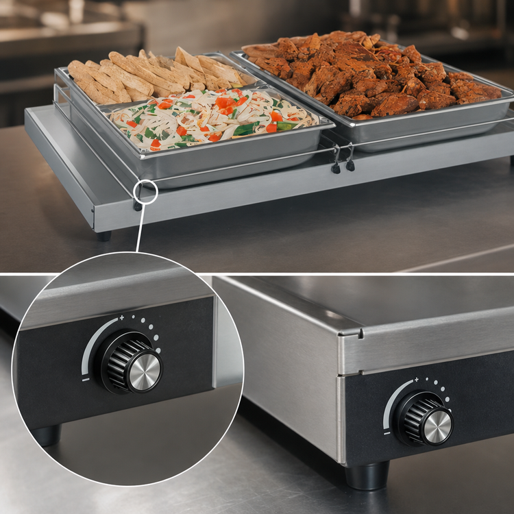 Product image #4 for Hatco Glo-Ray 72-Inch Freestanding Heated Shelf with Adjustable Thermostat and Stainless Steel Top