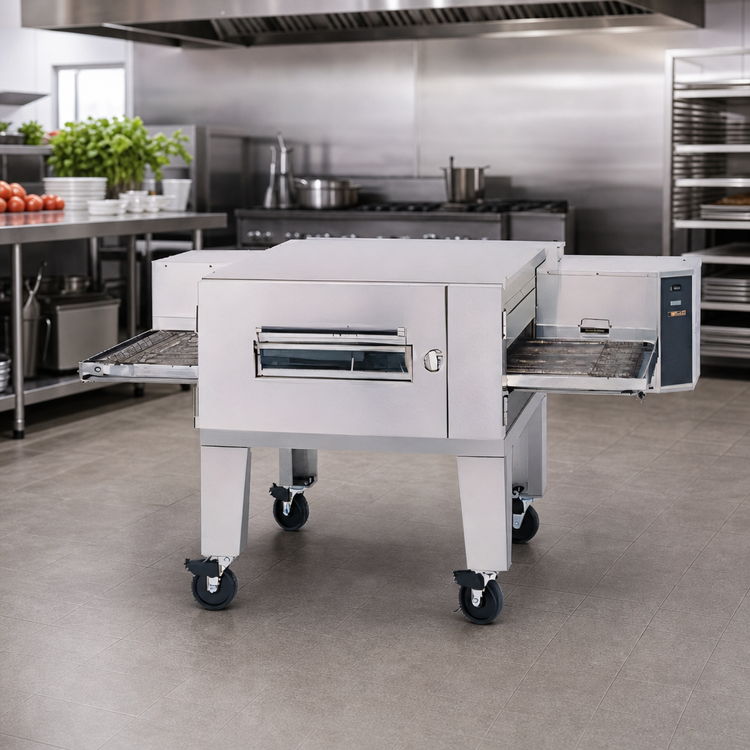Product image #4 for Lincoln Impinger Low Profile 1600 Series Single-Stack Gas Conveyor Pizza Oven Package