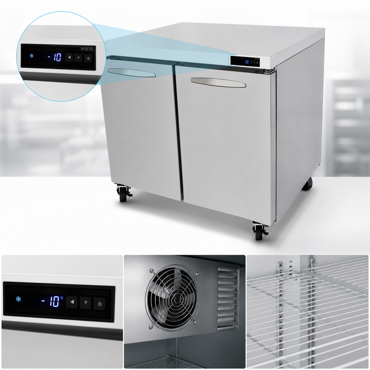 Product image #4 for Kool-It Signature KUCF-36-2 Double Door Undercounter Freezer, 9.5 Cu. Ft., Stainless Steel, 115V