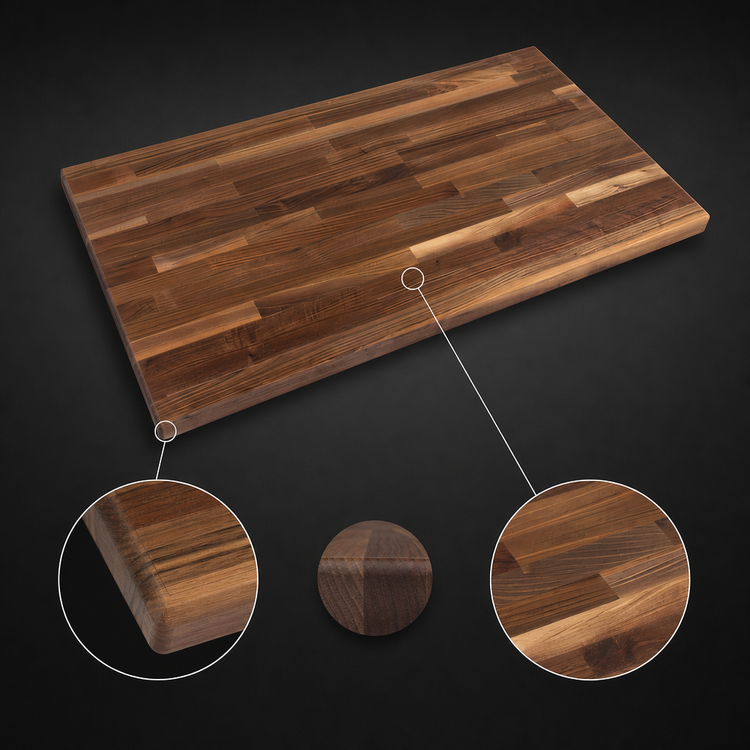 Product image #4 for John Boos Boos Block American Black Walnut Kitchen Countertop, Blended Rails Edge Grain, 60 x 42 x 1-1/2 Inches