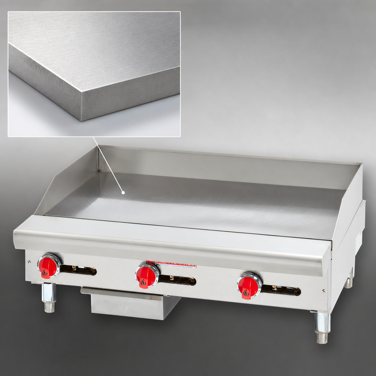 Product image #4 for American Range 36-Inch Countertop Gas Griddle with Smooth Polished Steel Plate