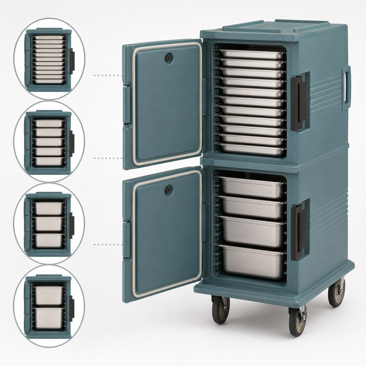 Product image #5 for Cambro Ultra Camcart 2-Compartment Heated Top-Door Front-Loading Food Pan Carrier