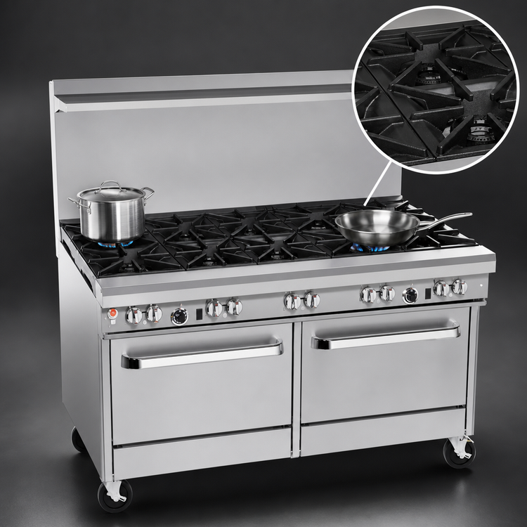 Product image #4 for Southbend Ultimate 60-Inch Gas Restaurant Range with 8 Burners and 2 Convection Ovens