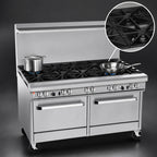 Thumbnail image #4 for Southbend (Middleby) Ultimate 4601AA-7R 60-Inch Gas Restaurant Range with 8 Open Burners, 2 Convection Ovens, and Backriser Hi-Shelf