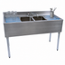 Thumbnail image #4 for BK Resources Two-Compartment Underbar Sink with Dual Drainboards and Faucet, 48 Inch Wide