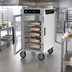 Thumbnail image #5 for Metro HotBlox™ HBCN8-DCPC-M Mobile Narrow 8-Pan Pass-Thru Holding Cabinet, Half-Height, Digital Touchscreen, Clear Front & Rear Doors