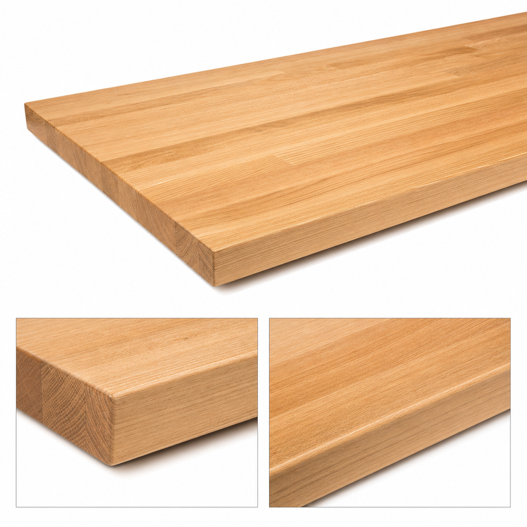 Product image #4 for John Boos Appalachian Blended Edge Grain Oak Island Countertop, 132" x 30" x 1-1/2" Thick, Oil Finish