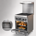 Thumbnail image #4 for IKON Cooking 24-Inch Commercial Natural Gas Range with 4 Open Burners, Static Oven, and Backriser