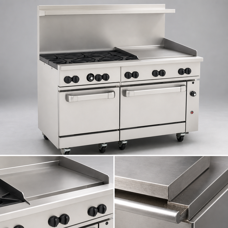 Product image #4 for Wolf Challenger XL 60-Inch Gas Restaurant Range with 6 Open Burners, 24-Inch Griddle, and 2 Standard Ovens