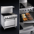 Thumbnail image #4 for Imperial (Middleby) Pro Series IR-4-G12 36-Inch Gas Restaurant Range with 4 Open Burners, 12-Inch Griddle, and Standard Oven