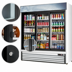 Thumbnail image #4 for Everest Refrigeration EMGR69 Three-Section 69 cu. ft. Sliding Glass Door Merchandiser Refrigerator, White, Bottom-Mounted Refrigeration