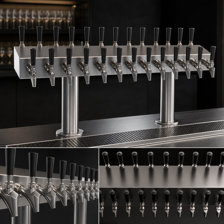 Product image #4 for Krowne Double-Sided T-Head Glycol-Cooled Beer Tower, 24-Faucet Capacity, 36-Inch Length
