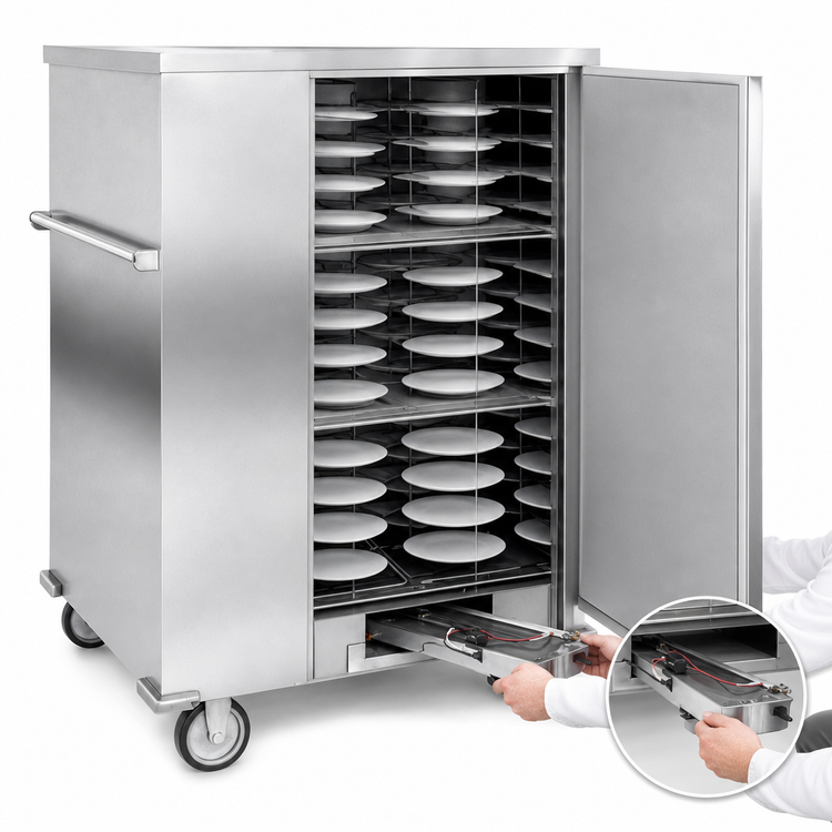 Product image #4 for Economy Carter Mobile Insulated Electric Banquet Holding Cabinet, Single Door, 180 Covered Plates