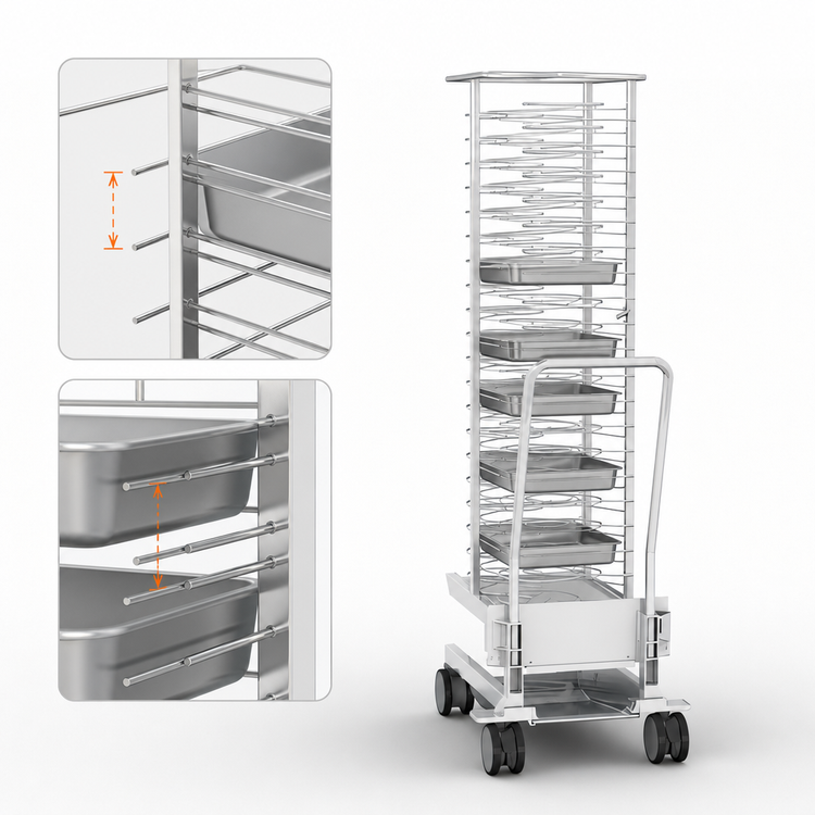 Product image #4 for RATIONAL 20-Half-Size Mobile Oven Rack, 20 U Rails, 2-1/2 Inch Spacing