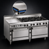 Thumbnail image #4 for Jade Bistro 72-Inch Shallow-Depth Heavy-Duty Gas Restaurant Range with 8 Open Burners, 24-Inch Griddle, Standard Oven and Convection Oven