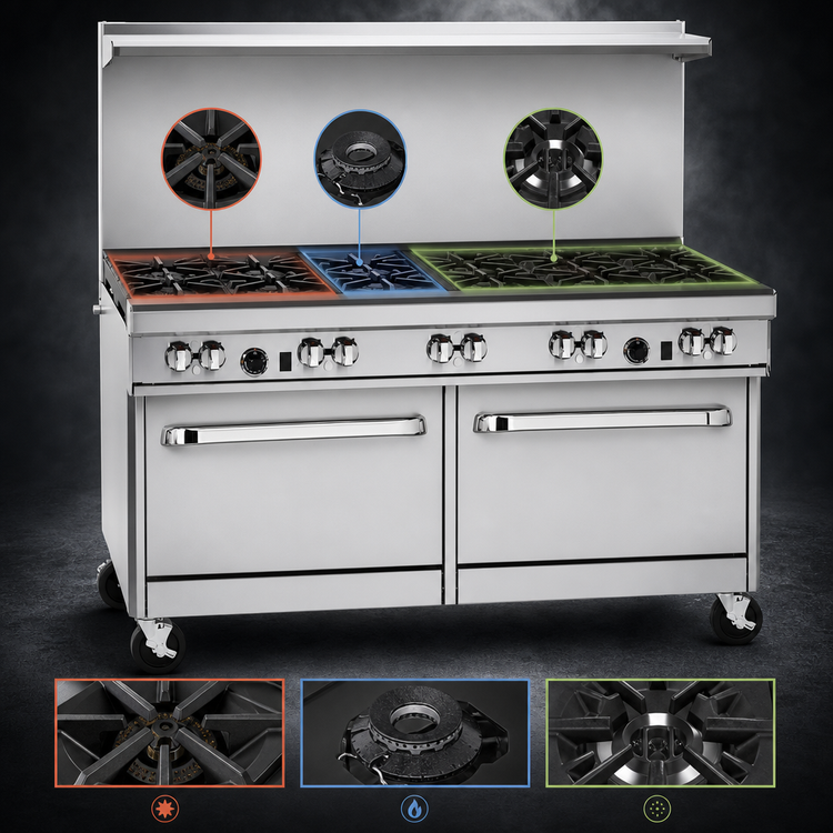 Product image #4 for Southbend Ultimate 60-Inch Gas Restaurant Range with 9 Burners, Standard Oven and Cabinet Base
