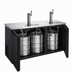 Thumbnail image #4 for 69-Inch Two-Section Draft Beer Cooler/Kegerator with 2 Dispensers, 3 Half-Barrel Keg Capacity, Flat Top and Black Exterior