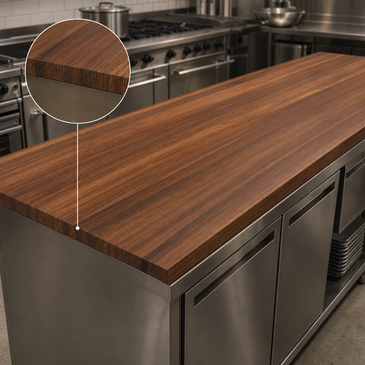 Product image #4 for Boos Block American Black Walnut Edge Grain Kitchen Countertop with Varnique Finish, 108 x 27 x 3 Inches