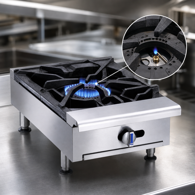 Product image #4 for Imperial IHPA-1-12 12-Inch Gas Countertop Hot Plate with Single Open Burner