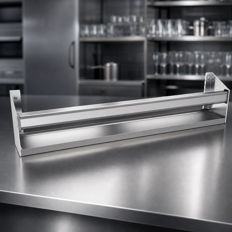 Product image #4 for Glastender 36-Inch Single Stainless Steel Speed Rail with Open Step-and-Rail Design