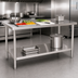 Thumbnail image #4 for Heavy Duty Stainless Steel Work Table with Undershelf, 84 Inch W x 24 Inch D x 36 Inch H