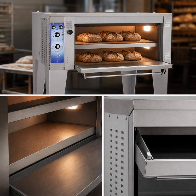 Product image #4 for Bakers Pride Super Deck Series 3-Cavity Electric Bake/Roast Deck Oven, 38 x 36 x 12 Inch Cavities, 24 kW